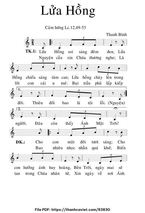 Lửa hồng - Lm. Thanh Bình - trang 1