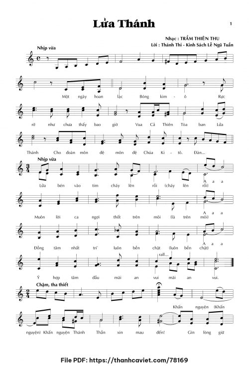 Lửa thánh - Trầm Thiên Thu - trang 1