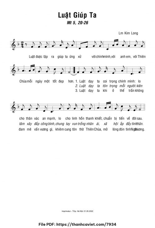 Luật giúp ta - Lm. Kim Long - trang 1