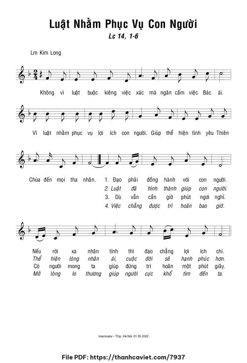 Luật nhằm phục vụ con người - Lm. Kim Long - trang 1