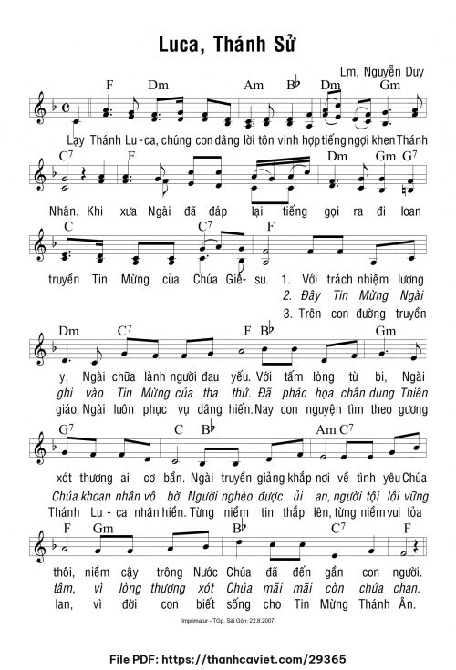Luca Thánh sử - Lm. Nguyễn Duy - trang 1