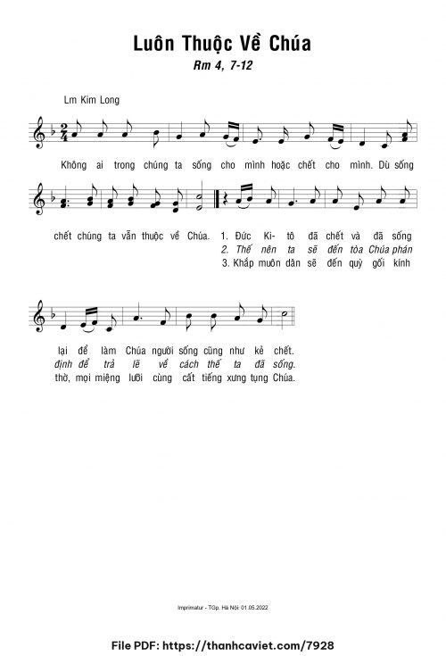 Luôn thuộc về Chúa - Lm. Kim Long - trang 1