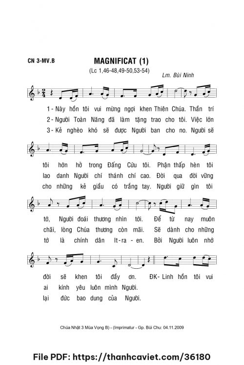 Magnificat 1 - Lm. Bùi Ninh - trang 1