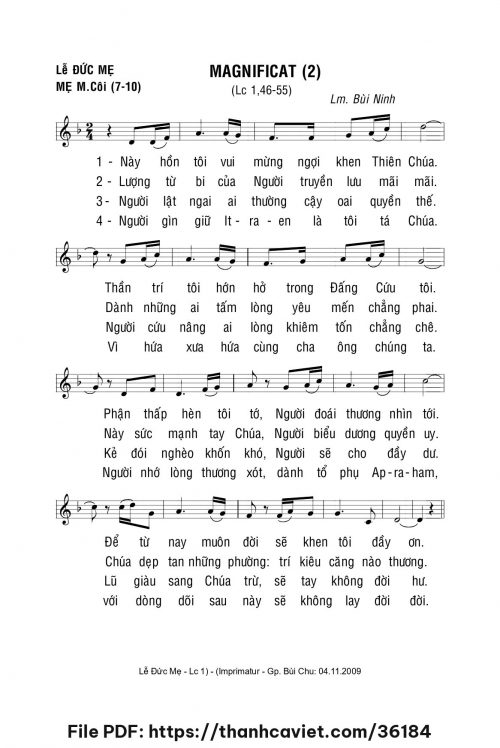 Magnificat 2 - Lm. Bùi Ninh - trang 1