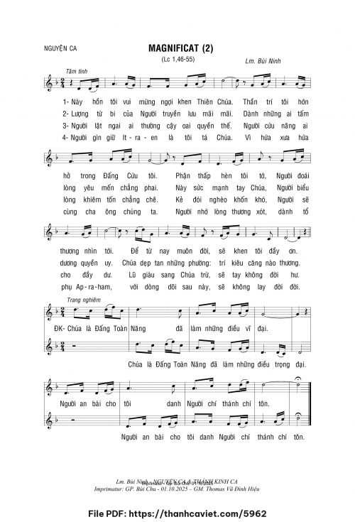 Magnificat 2 - Lm. Bùi Ninh - trang 1