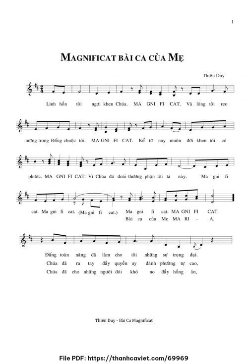 Magnificat Bài ca của Mẹ - Thiên Duy - trang 1