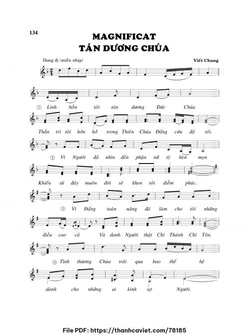 Magnificat Tán dương Chúa - Viết Chung - trang 1