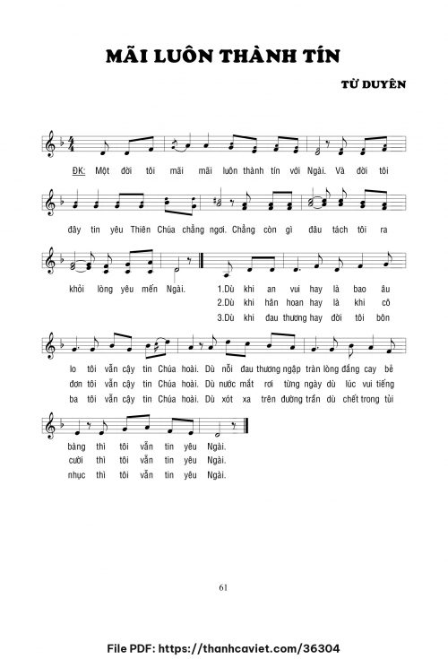 Mãi luôn thành tín - Lm. Từ Duyên - trang 1