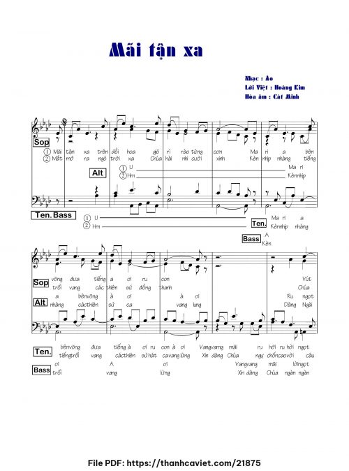 Mãi tận xa - Lm. Hoàng Kim (Nhạc Ngoại, lời Việt) - trang 1