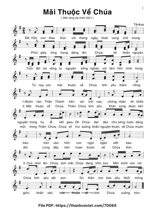 Mãi thuộc về Chúa - Sr. Têrêsa - trang 1