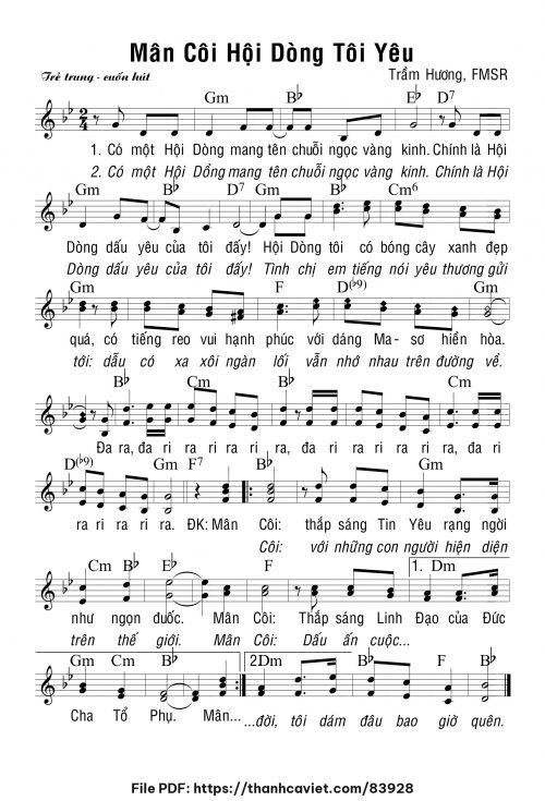 Mân Côi Hội Dòng tôi yêu - Sr. Trầm Hương - trang 1