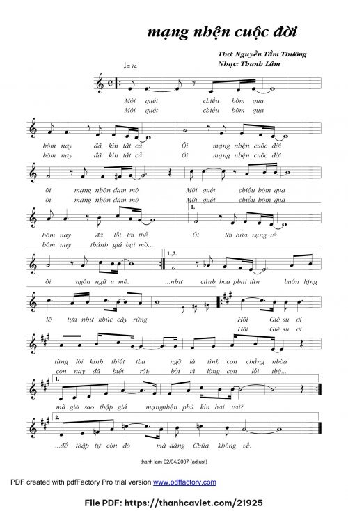 Mạng nhện cuộc đời - Thanh Lâm (Song Mộc) - trang 1