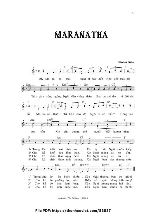 Maranatha - Lm. Thành Tâm - trang 1