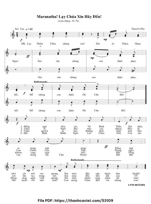 Maranatha! Lạy Chúa xin hãy đến - Nguyên Kha - trang 1