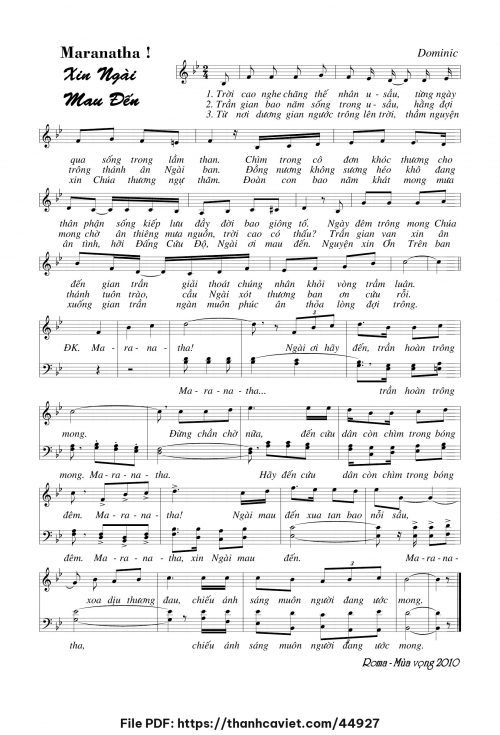Maranatha! Xin Ngài mau đến - Lm. Dominic - trang 1