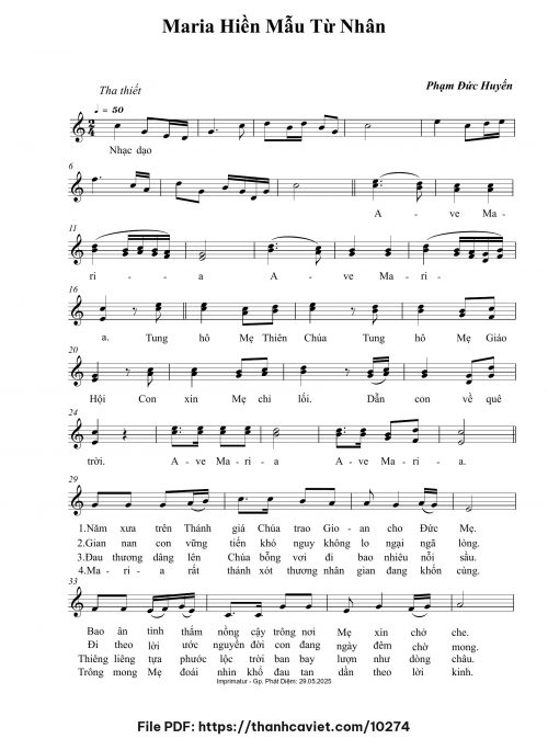 Maria Hiền Mẫu từ nhân - Phạm Đức Huyến - trang 1