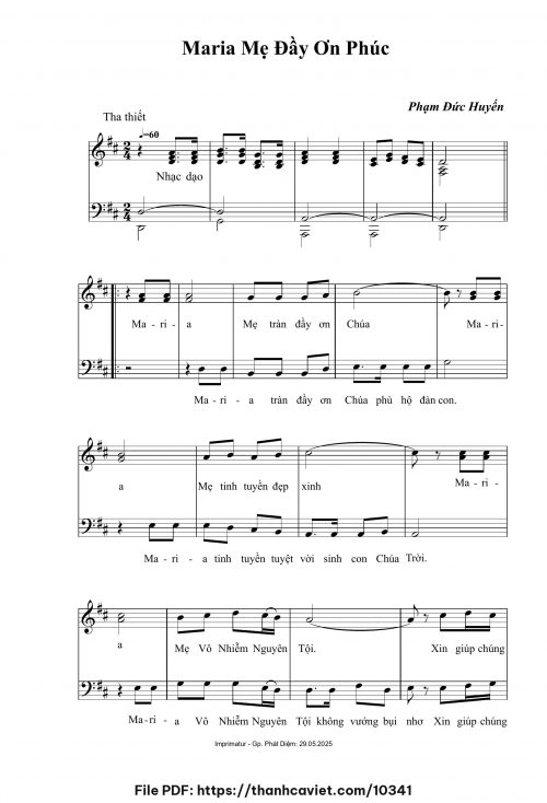 Maria Mẹ đầy ơn phúc - Phạm Đức Huyến - trang 1