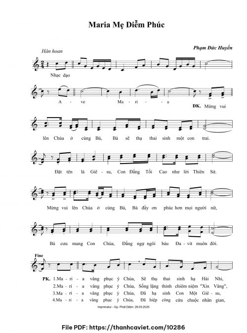 Maria Mẹ diễm phúc - Phạm Đức Huyến - trang 1