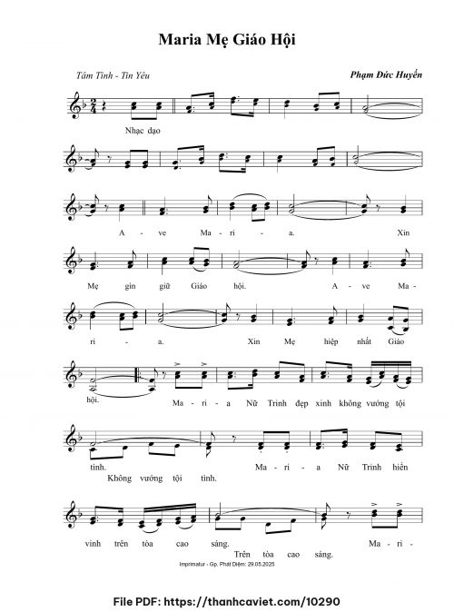 Maria Mẹ Giáo Hội - Phạm Đức Huyến - trang 1