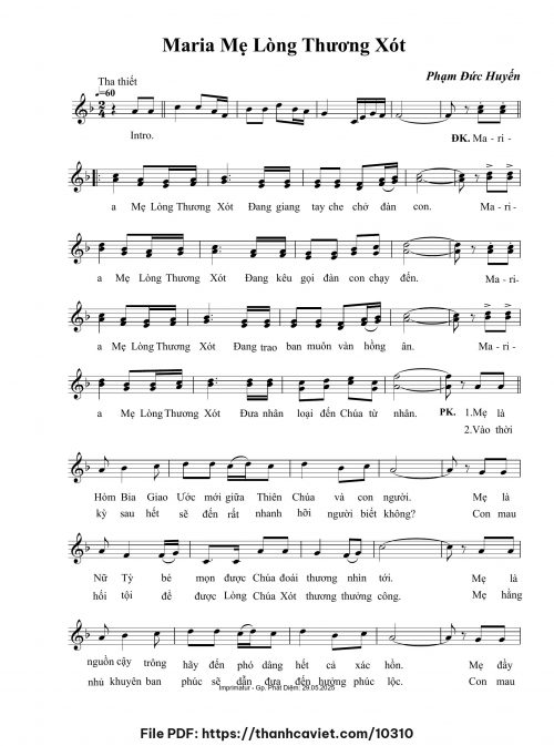 Maria Mẹ Lòng Thương Xót - Phạm Đức Huyến - trang 1