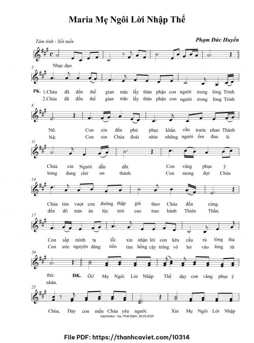 Maria Mẹ Ngôi Lời nhập thể - Phạm Đức Huyến - trang 1