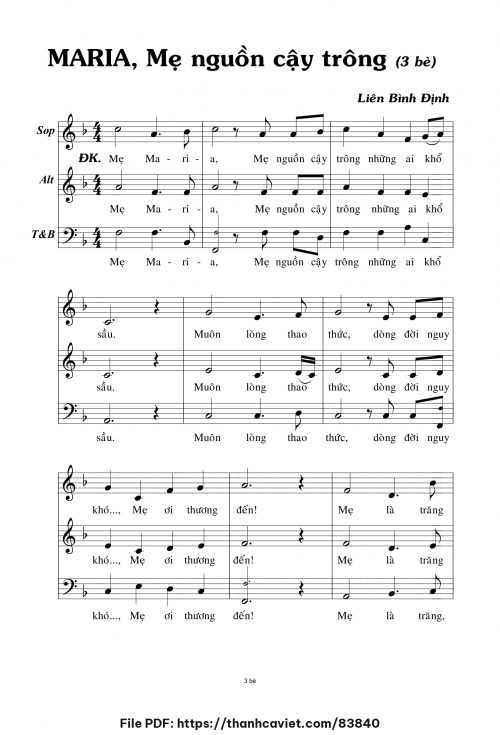 Maria, Mẹ nguồn cậy trông - Liên Bình Định - trang 1