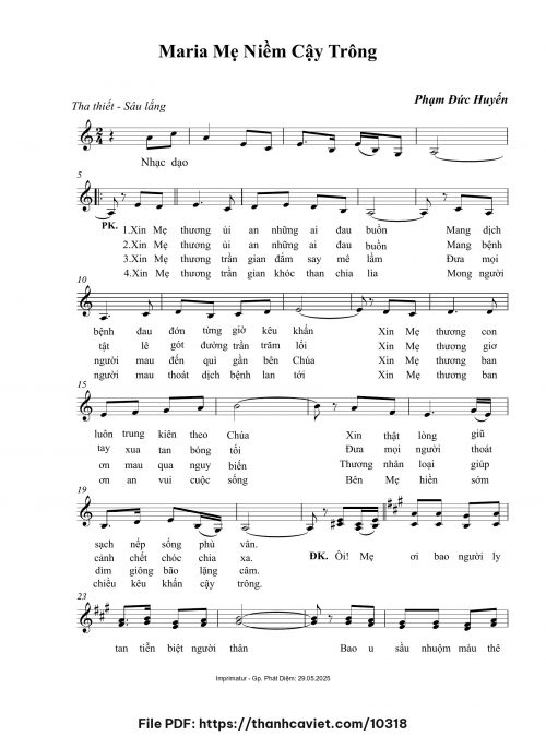 Maria Mẹ niềm cậy trông - Phạm Đức Huyến - trang 1