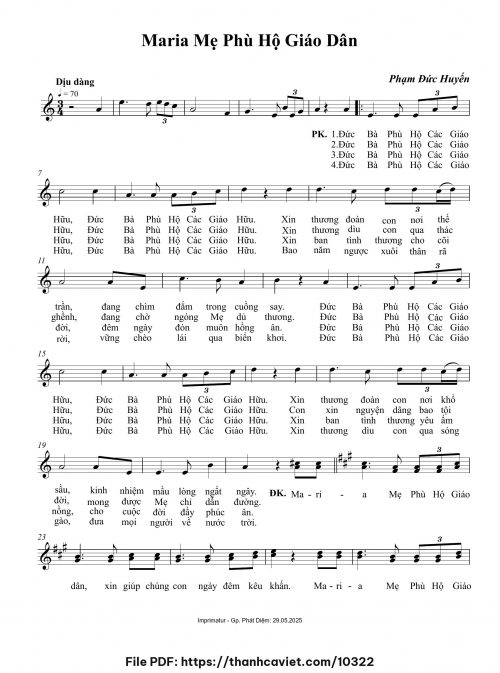 Maria Mẹ phù hộ Giáo dân - Phạm Đức Huyến - trang 1