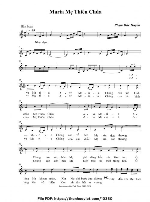Maria Mẹ Thiên Chúa - Phạm Đức Huyến - trang 1