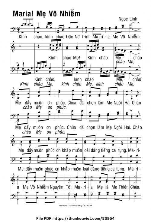 Maria Mẹ Vô Nhiễm - Ngọc Linh - trang 1
