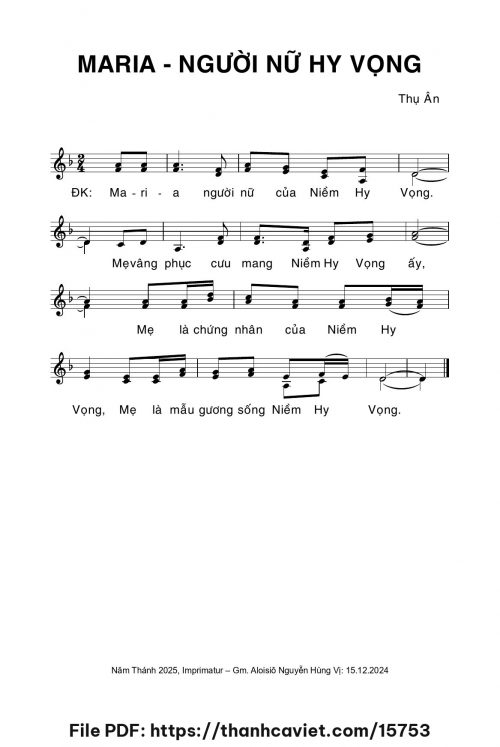 Maria người nữ hy vọng - Thụ Ân - trang 1