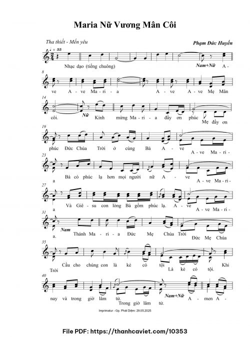 Maria Nữ Vương Mân Côi - Phạm Đức Huyến - trang 1