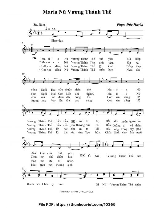 Maria Nữ Vương Thánh Thể - Phạm Đức Huyến - trang 1