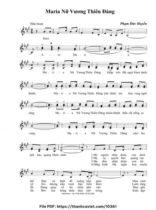 Maria Nữ Vương Thiên Đàng - Phạm Đức Huyến - trang 1