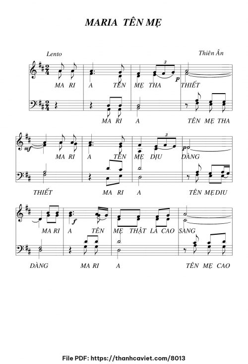 Maria tên Mẹ - Lm. Thiên Ân XL - trang 1
