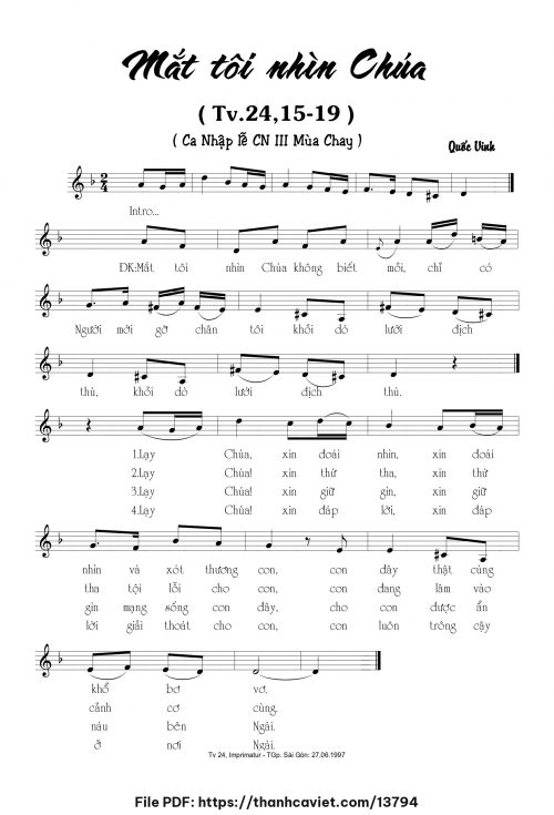 Mắt tôi nhìn Chúa - Quốc Vinh - trang 1