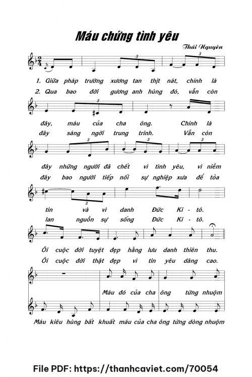 Máu chứng tình yêu - Lm. Thái Nguyên - trang 1