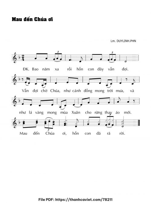 Mau đến Chúa ơi - Lm. DUYLINH.PHN - trang 1