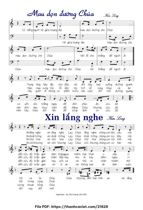 Mau dọn đường Chúa - Lm. Kim Long - trang 1