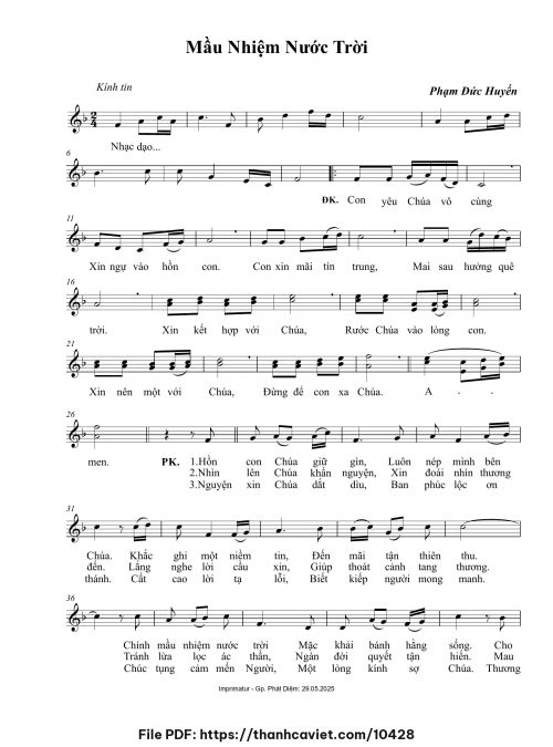 Mầu nhiệm Nước Trời - Phạm Đức Huyến - trang 1