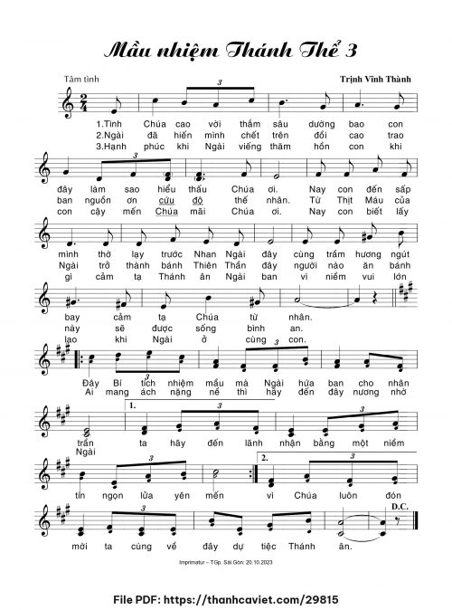 Mầu Nhiệm Thánh Thể 3 - Trịnh Vĩnh Thành - trang 1