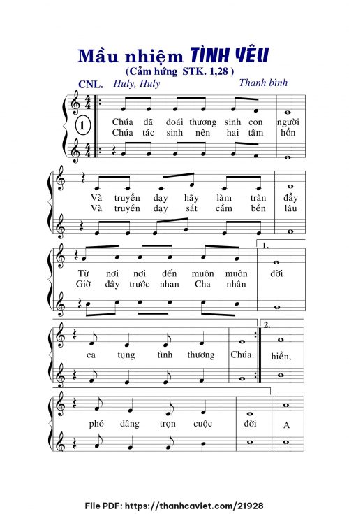 Mầu nhiệm tình yêu - Lm. Thanh Bình - trang 1