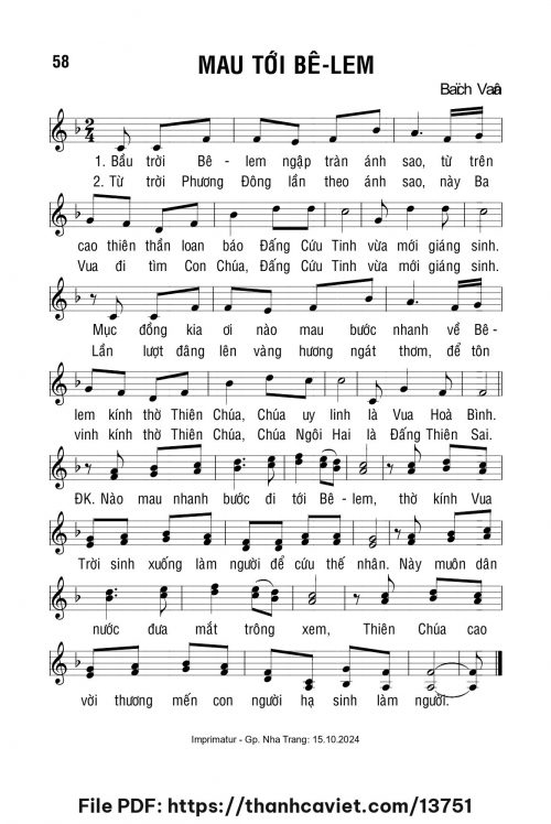 Mau tới Bêlem - Lm. Bạch Vân - trang 1