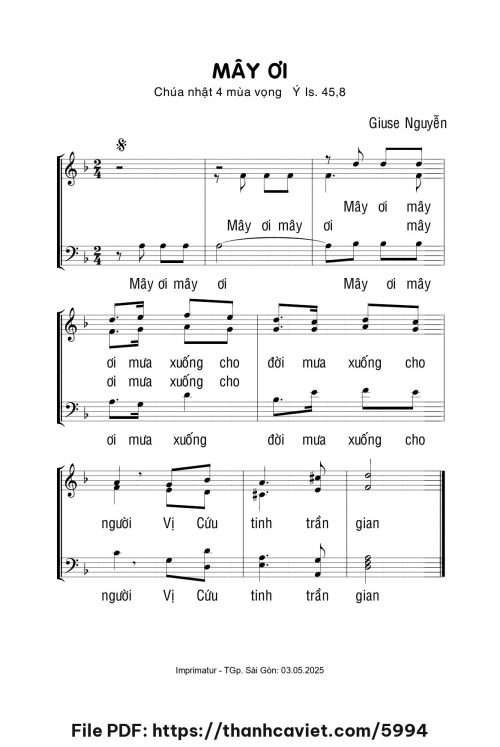 Mây ơi - Giuse Nguyễn - trang 1