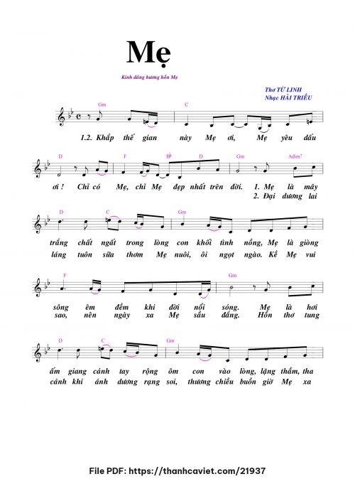 Mẹ - Hải Triều - Thơ: Từ Linh - trang 1