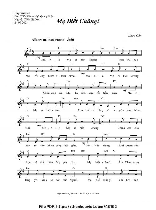Mẹ biết chăng - Ngọc Cẩn - trang 1