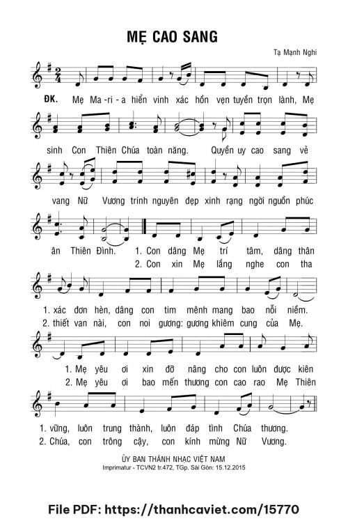 Mẹ cao sang - Tạ Mạnh Nghi - trang 1