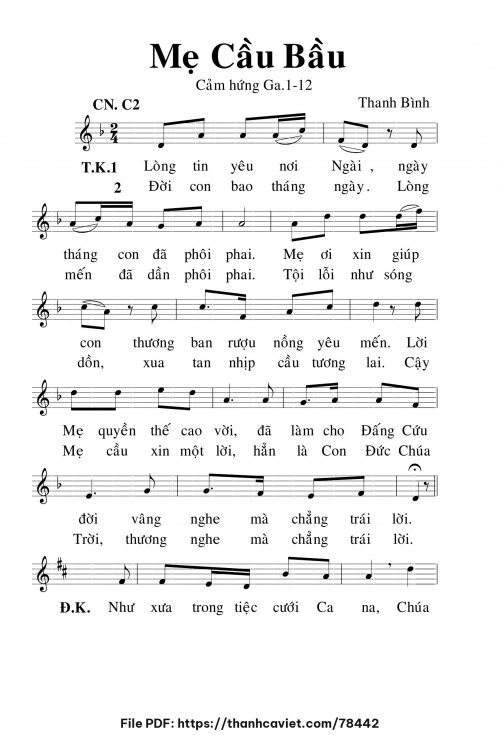 Mẹ cầu bầu - Lm. Thanh Bình - trang 1