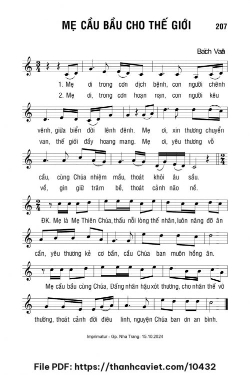 Mẹ cầu bầu cho thế giới - Lm. Bạch Vân - trang 1