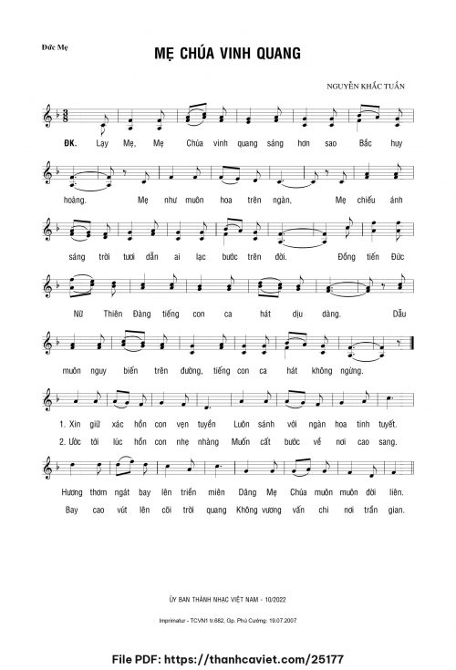 Mẹ Chúa vinh quang - Nguyễn Khắc Tuần - trang 1